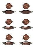 6 Pcs - Copper Stainless Steel Tawa for Serving Ware (Plain) - 2 Sizes